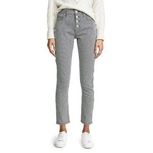 Joie Aerindis Button Fly High Rise Jeans in Cadet Stripe
